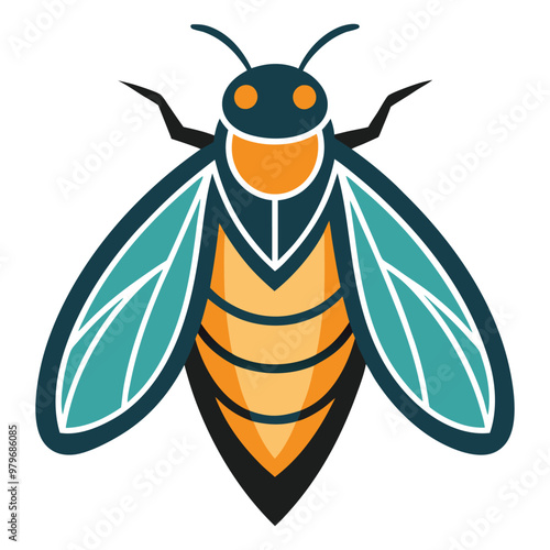 cicadas logo style with white background