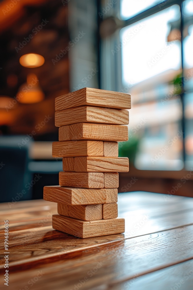 wooden cubes on the table. Selective focus wooden cubes on the table. Selective focus