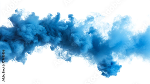 blue smoke or ink explosion on a white background