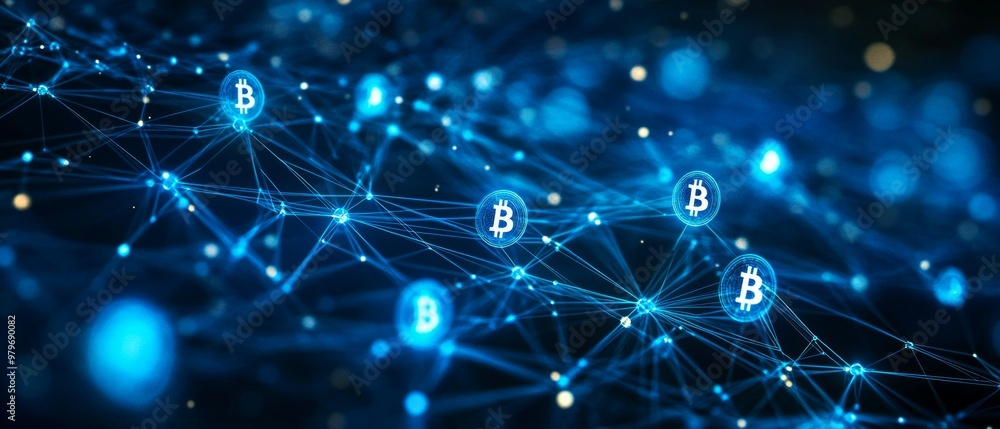 Fototapeta premium The Decentralized Web, Blockchain and Cryptocurrency