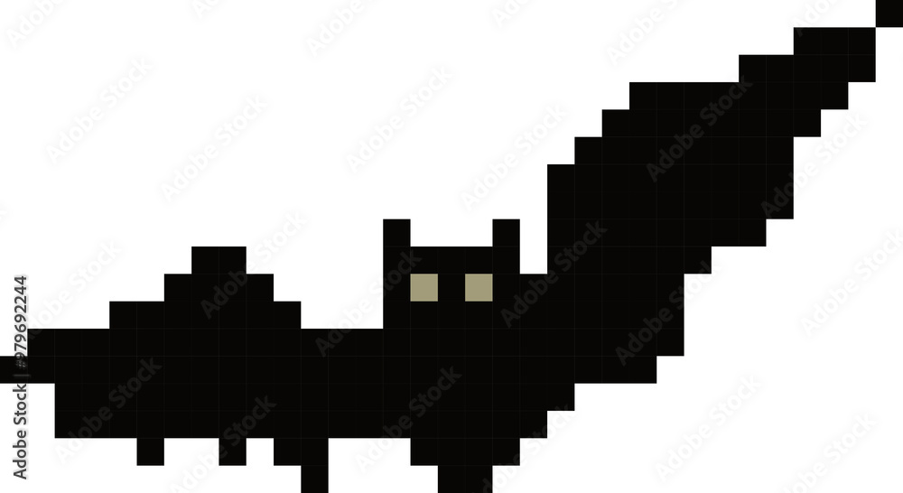 Pixelated Bat in Flight Pixelated Bat in Flight
