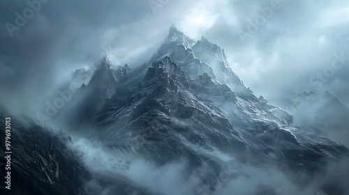 Wallpaper Mural A mystical barrier atop a massive peak where a past giant sleeps Torontodigital.ca