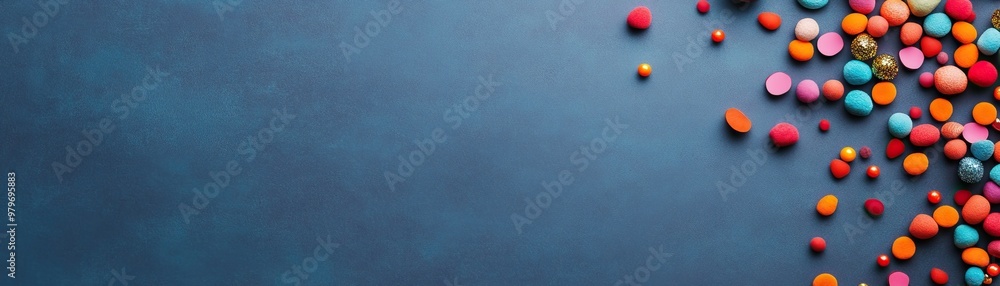 Vibrant candy pieces scattered over a dark surface, creating a colorful display perfect for festive occasions or sweet treats. Vibrant candy pieces scattered over a dark surface, creating a colorful display perfect for festive occasions or sweet treats.