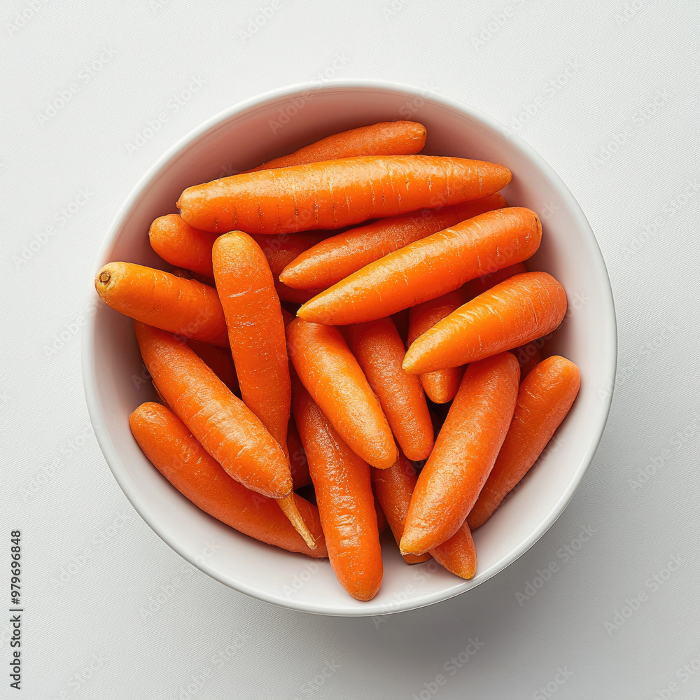 Baby carrots in a bowl isolated on white Baby carrots in a bowl isolated on white