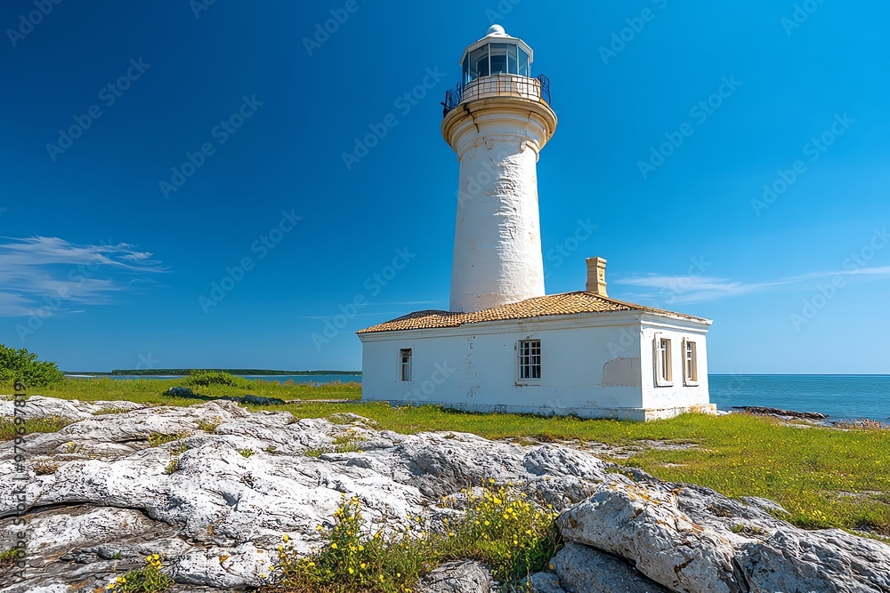 A ghostly lighthouse, where the keeper has long disappeared, but the light still shines A ghostly lighthouse, where the keeper has long disappeared, but the light still shines