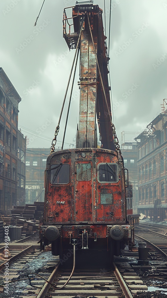 Rusty Train on Abandoned Railway Tracks Rusty Train on Abandoned Railway Tracks