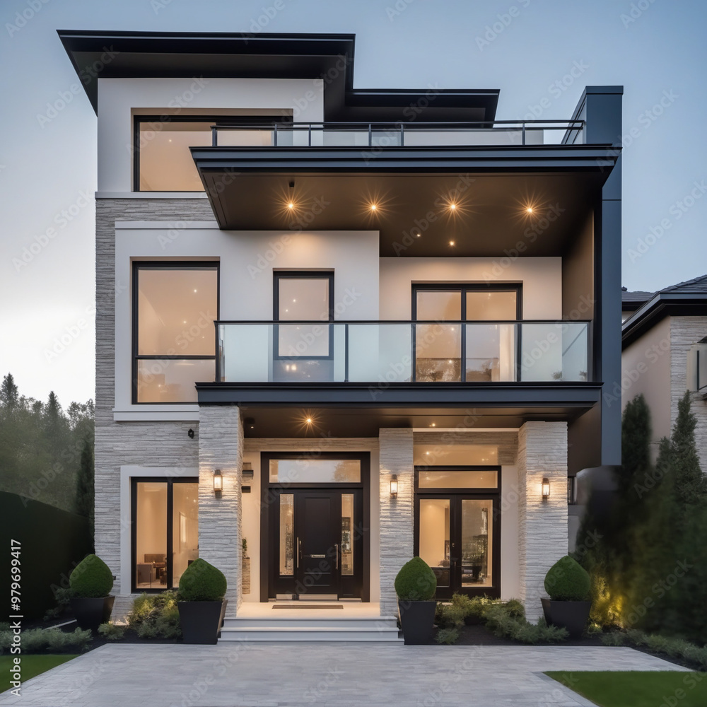 Modern private house, 3d rendering
Modern private house, 3d rendering