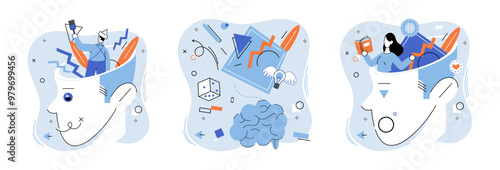 Critical thinking. Vector illustration. Understanding concept critical thinking is key to developing cognitive abilities and analytical skills Inspiration can spark critical thinking driving