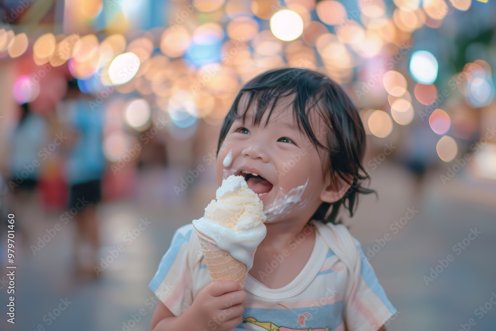 Happiness and beauty radiate from content baby framed natural light. Angelic baby tender expression resting amidst home comfort. Child indulges in a tasty ice cream cone. Happiness and beauty radiate from content baby framed natural light. Angelic baby tender expression resting amidst home comfort. Child indulges in a tasty ice cream cone.