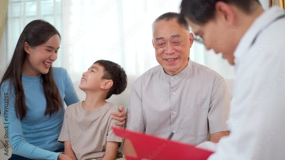 A male doctor comes to see a senior adult patient at home and checks his heart health and blood pressure. A male doctor comes to see a senior adult patient at home and checks his heart health and blood pressure.
