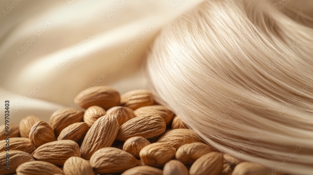 A minimalist depiction of smooth, flowing hair resting on a bed of nuts, representing the simplicity and power of natural ingredients for hair care. A minimalist depiction of smooth, flowing hair resting on a bed of nuts, representing the simplicity and power of natural ingredients for hair care.