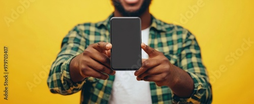 The Man Holding Smartphone photo