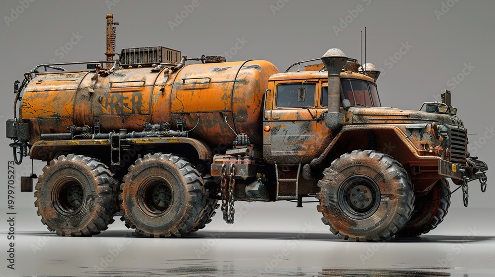 Rusty Tanker Truck in a Dystopian World Rusty Tanker Truck in a Dystopian World