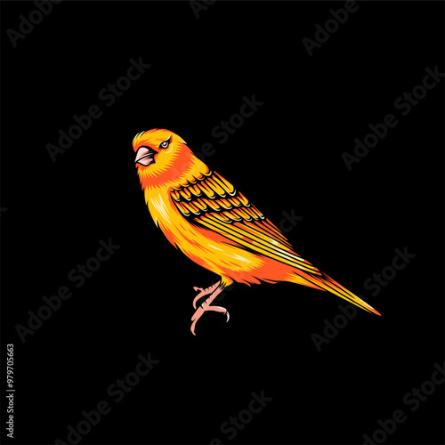 illustration of a canary. canary vector for the best logo.
