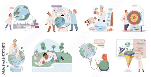 Science. Vector illustration. Experiments are conducted to validate scientific concepts and hypotheses The science metaphor helps to explain complex scientific concepts in relatable terms Professions