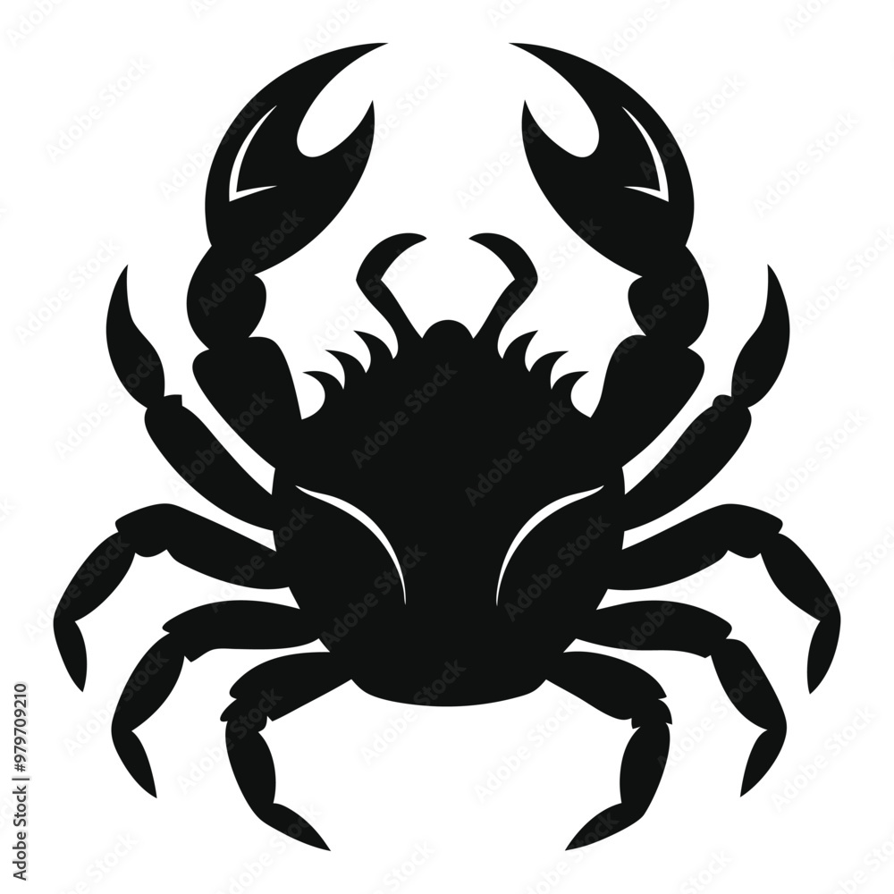Crab Silhouette Vector isolated on a white background