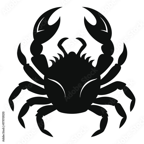 Crab Silhouette Vector isolated on a white background