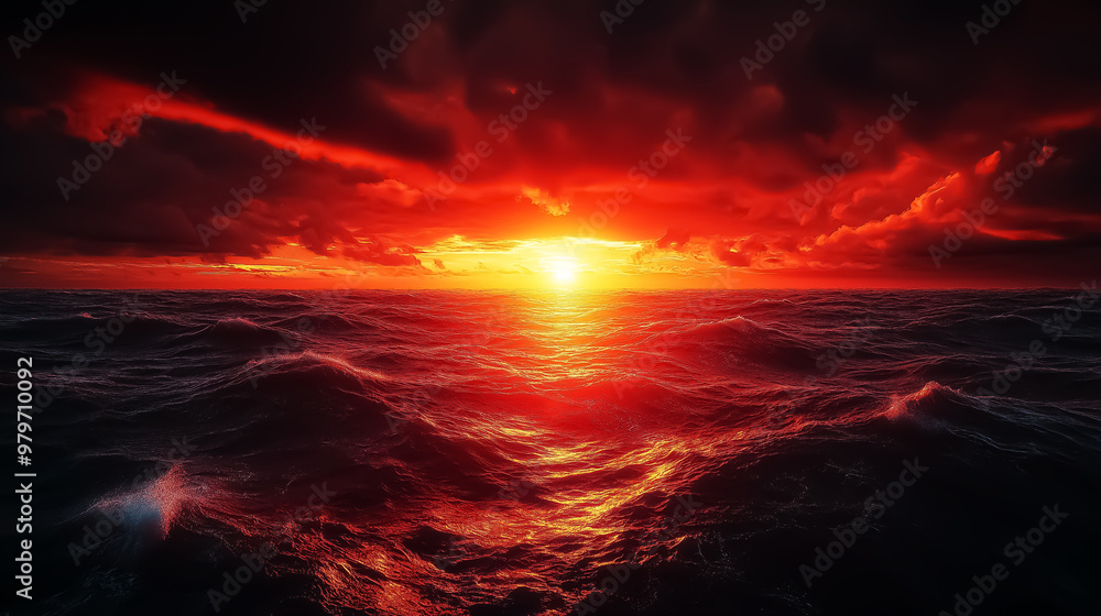 Vibrant sunset over the ocean, perfect for travel, relaxation, or nature-themed designs. Vibrant sunset over the ocean, perfect for travel, relaxation, or nature-themed designs.