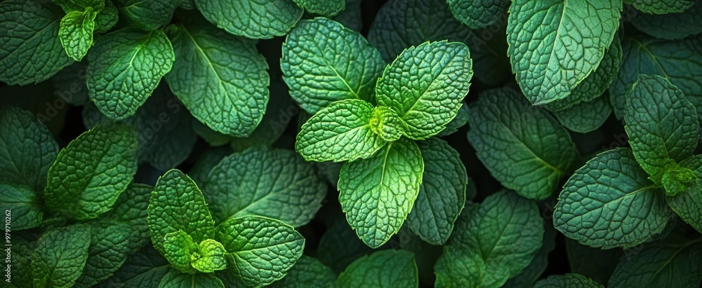 The Green Mint Leaf Closeup The Green Mint Leaf Closeup