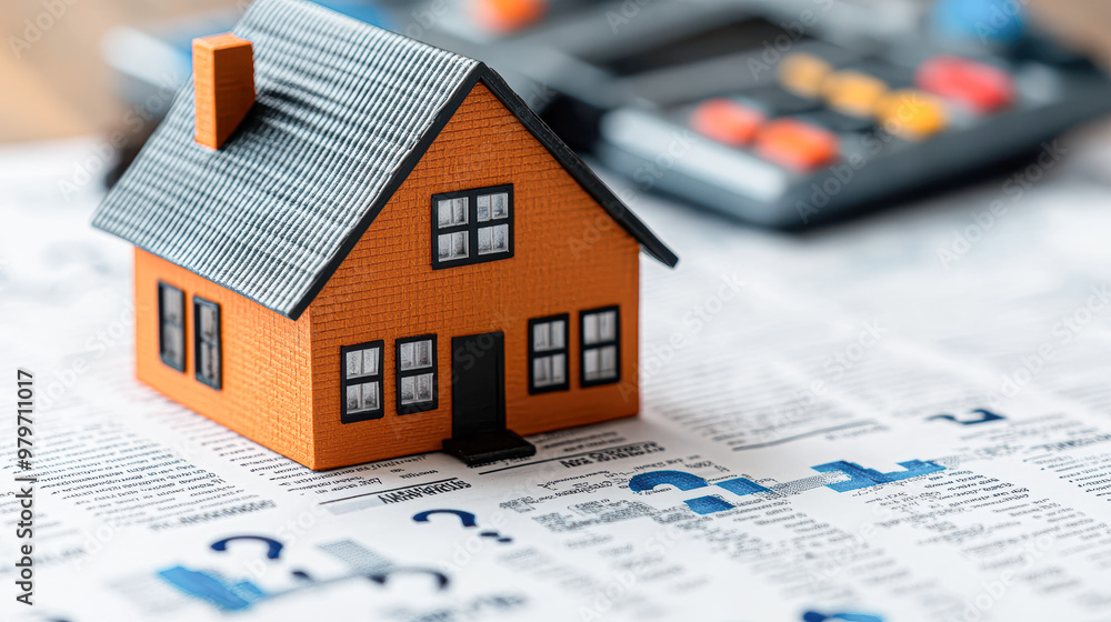 House Icon on Financial Document with Question Marks Uncertainties in Real Estate Investment House Icon on Financial Document with Question Marks Uncertainties in Real Estate Investment