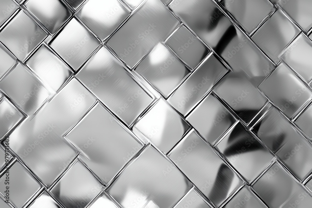 Fototapeta premium A shiny metallic surface with an intricate woven pattern, perfect for modern design or artistic backgrounds.