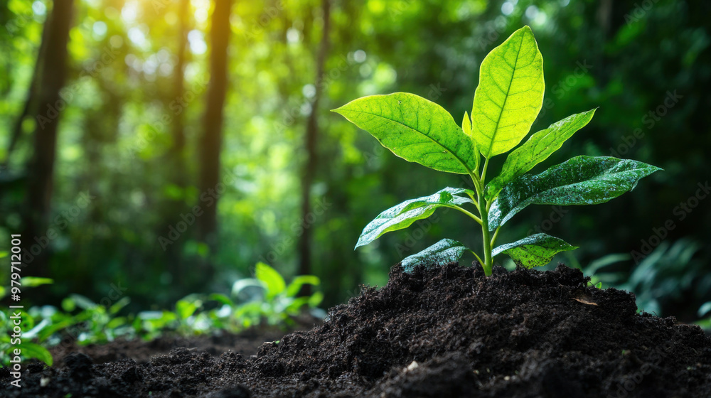 A tree plantation symbolizing long-term success, with saplings growing into towering trees A tree plantation symbolizing long-term success, with saplings growing into towering trees