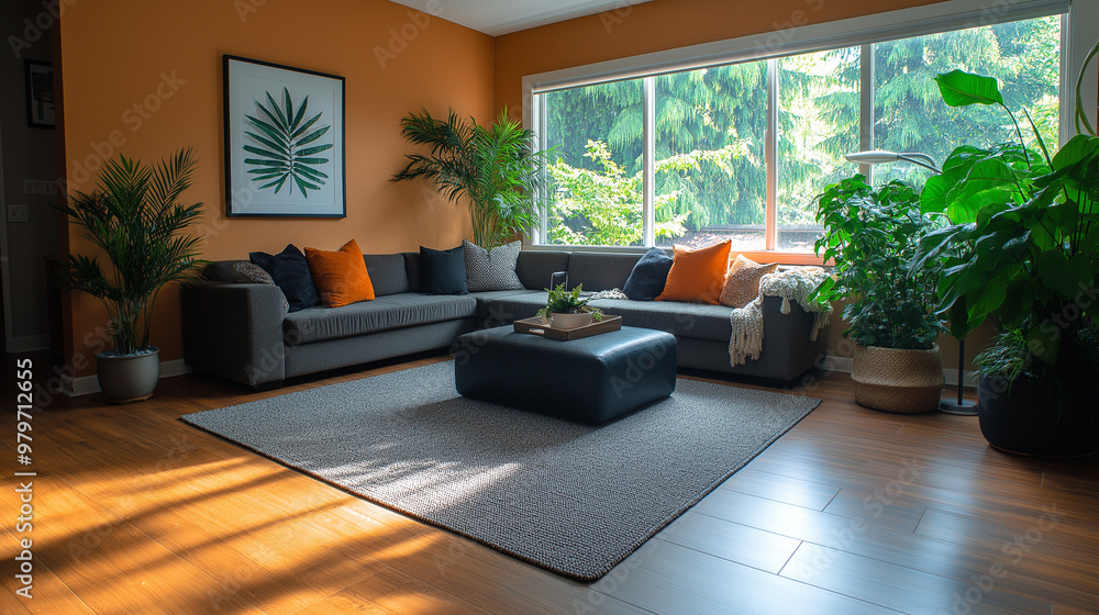 Fototapeta premium Warm-toned living room