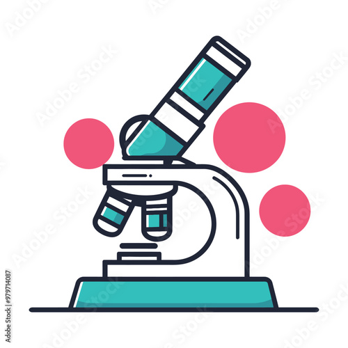 Microscope icon vector design, simple microscope flat icon on isolated white background