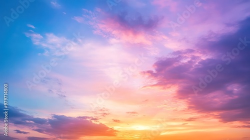 A beautiful sky with a pink and orange sunset