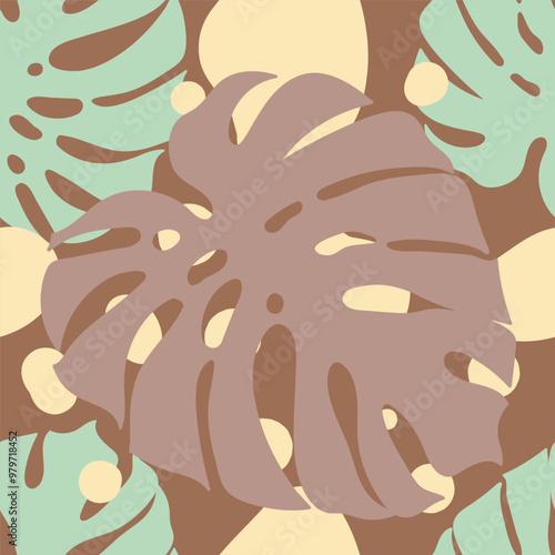 Abstract seamless pattern in modern simple style. Tropical nature inspired. D...
