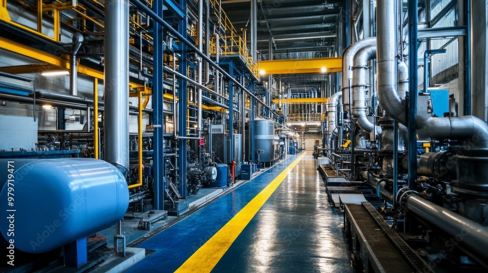 Industrial Excellence in a Pristine Factory Interior, featuring advanced machinery, organized workspaces, and a commitment to quality and efficiency in manufacturing. Industrial Excellence in a Pristine Factory Interior, featuring advanced machinery, organized workspaces, and a commitment to quality and efficiency in manufacturing.