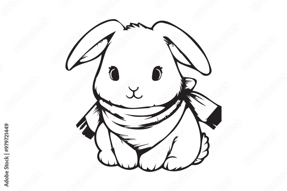 Rabbit line art vector art illustration Rabbit line art vector art illustration