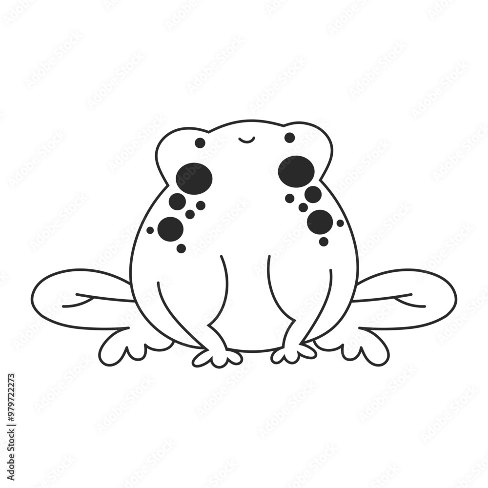 Obraz premium Hand drawn outline frog vector illustration