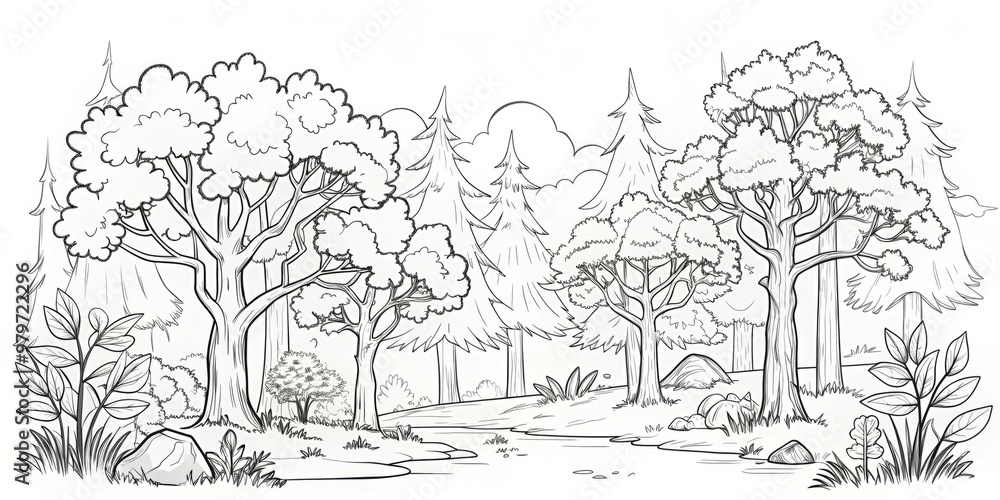 custom made wallpaper toronto digitalamazing black and white forest coloring. Forest coloring for kids and adults.