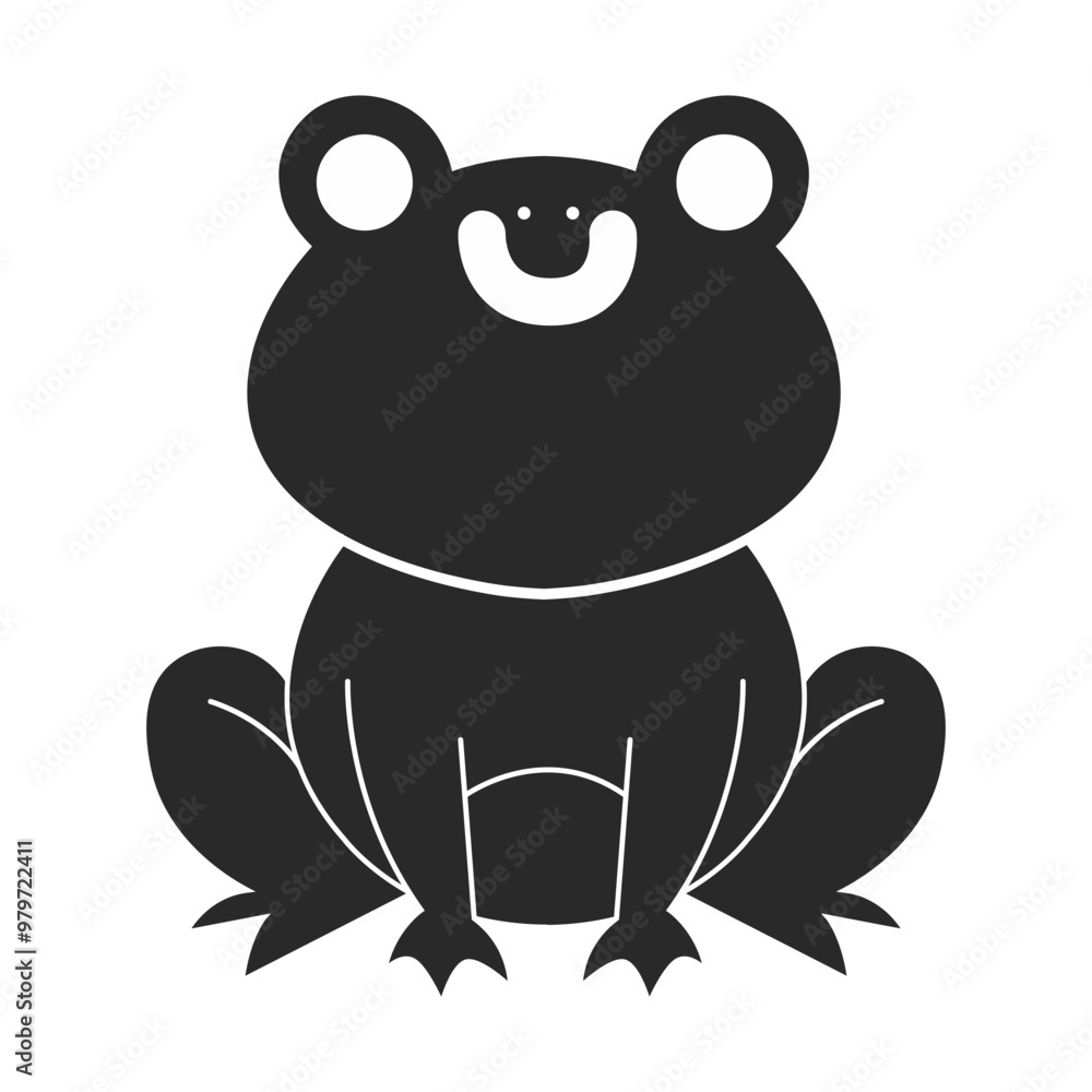 Hand drawn frog silhouette. vector illustration Hand drawn frog silhouette. vector illustration
