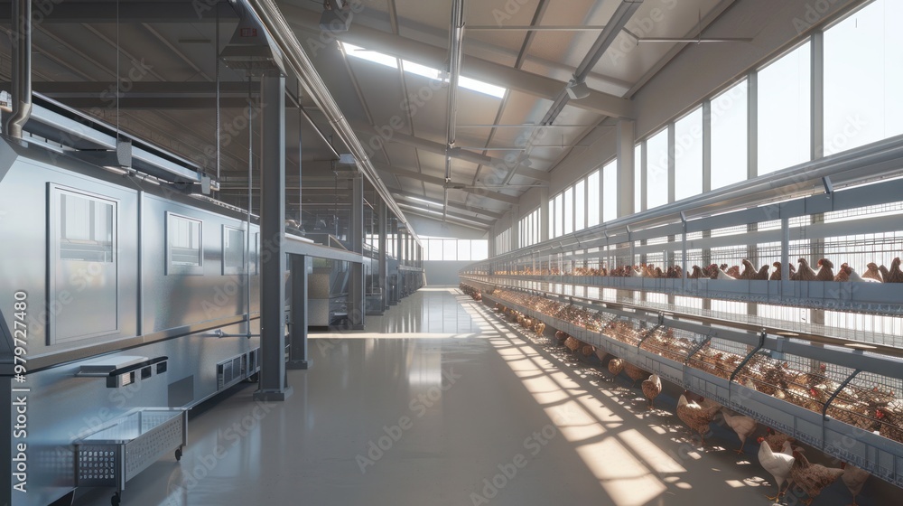 Industrial Chicken Farm Interior