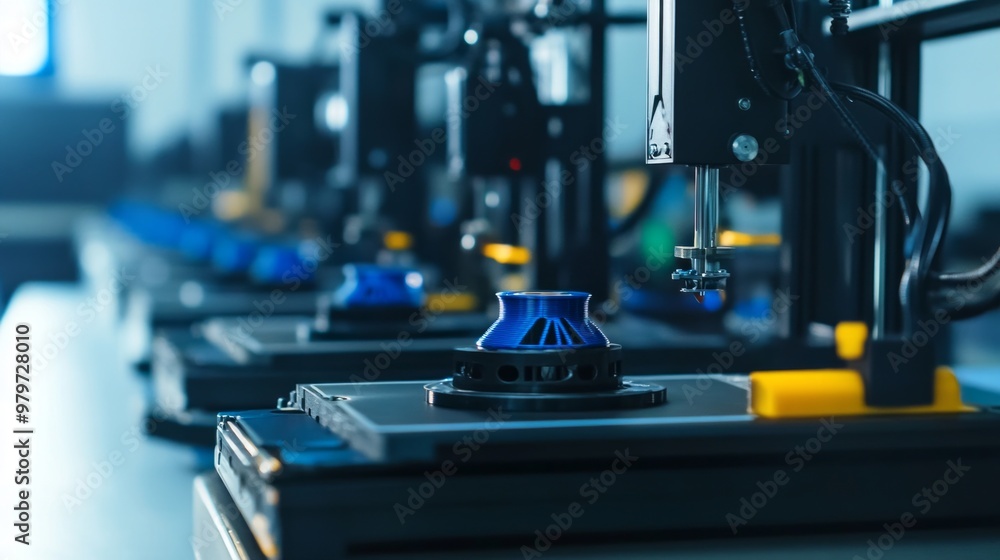 Advanced 3D printing technology, high-tech printers in action, creating intricate custom prototypes, showcasing innovation in design and manufacturing processes. Advanced 3D printing technology, high-tech printers in action, creating intricate custom prototypes, showcasing innovation in design and manufacturing processes.