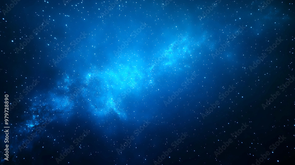 Fototapeta premium A Deep Blue Cosmic Background with a Galaxy of Stars and Nebulae