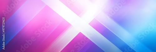 A captivating abstract background featuring a vibrant gradient transitioning from pink to blue, intersected by two bold white lines, creating a dynamic and modern design.