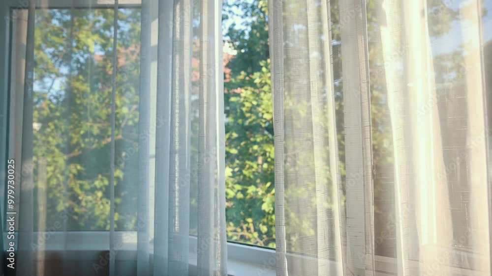 Wind Blowing White Color Curtain Wind Blowing White Color Curtain