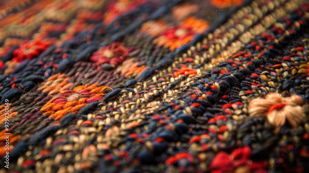 Close-up of a Colorful Woven Textile Close-up of a Colorful Woven Textile