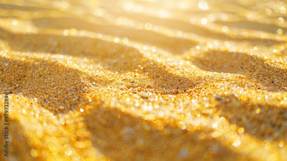 Yellow sand covering the beach generative ai Yellow sand covering the beach generative ai