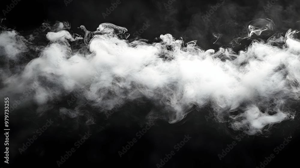 Fototapeta premium Abstract White Smoke Swirls on a Dark Background for Digital Design and Artistic Projects