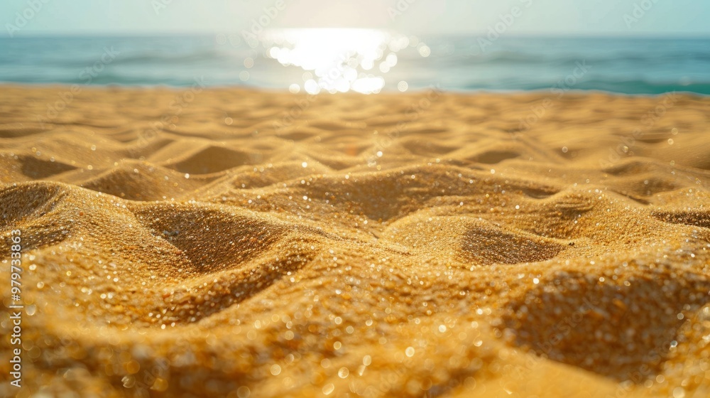 Yellow sand covering the beach generative ai Yellow sand covering the beach generative ai