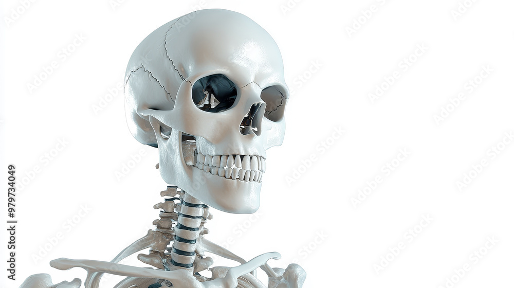 A high-quality 3D of a human skull, perfect for Halloween decorations, anatomy studies, or spooky imagery. A high-quality 3D of a human skull, perfect for Halloween decorations, anatomy studies, or spooky imagery.