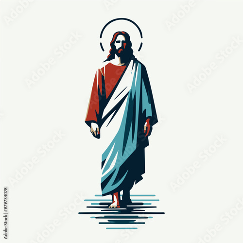 Jesus Christ walking on the waters of the sea
