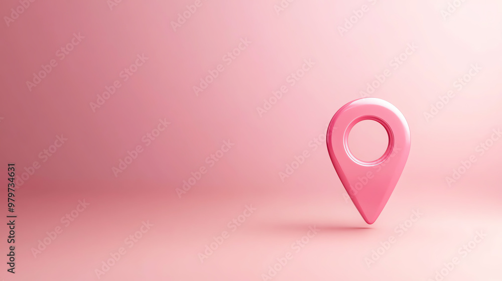A minimalist pink location pin on a soft pink background, ideal for navigation, travel, or digital mapping themes. A minimalist pink location pin on a soft pink background, ideal for navigation, travel, or digital mapping themes.