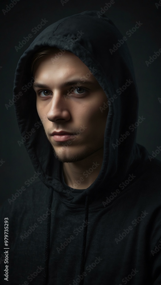 Hacker in a black hoodie representing digital privacy and cybercrime. Hacker in a black hoodie representing digital privacy and cybercrime.
