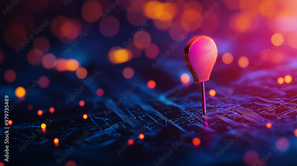 A vibrant close-up of a pin on a map, illuminated by colorful bokeh lights, symbolizing direction and exploration. A vibrant close-up of a pin on a map, illuminated by colorful bokeh lights, symbolizing direction and exploration.