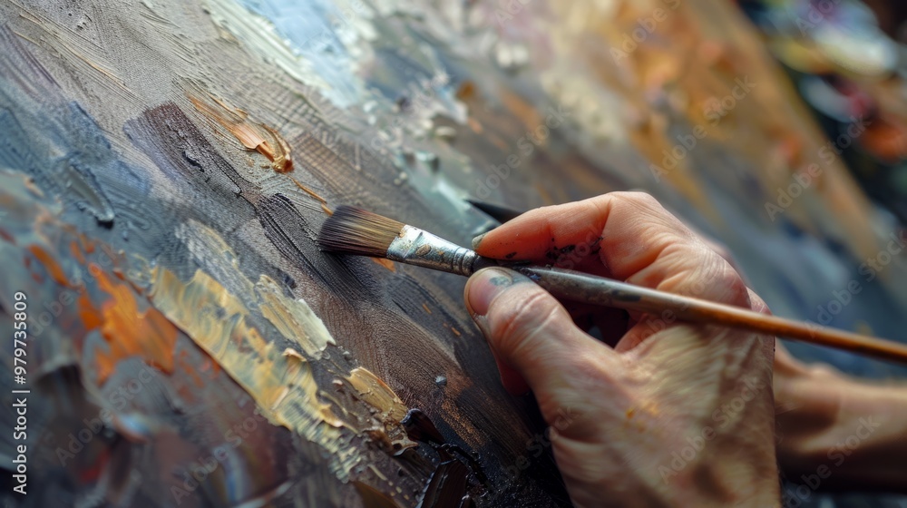hand holding oil painting brush generative ai hand holding oil painting brush generative ai